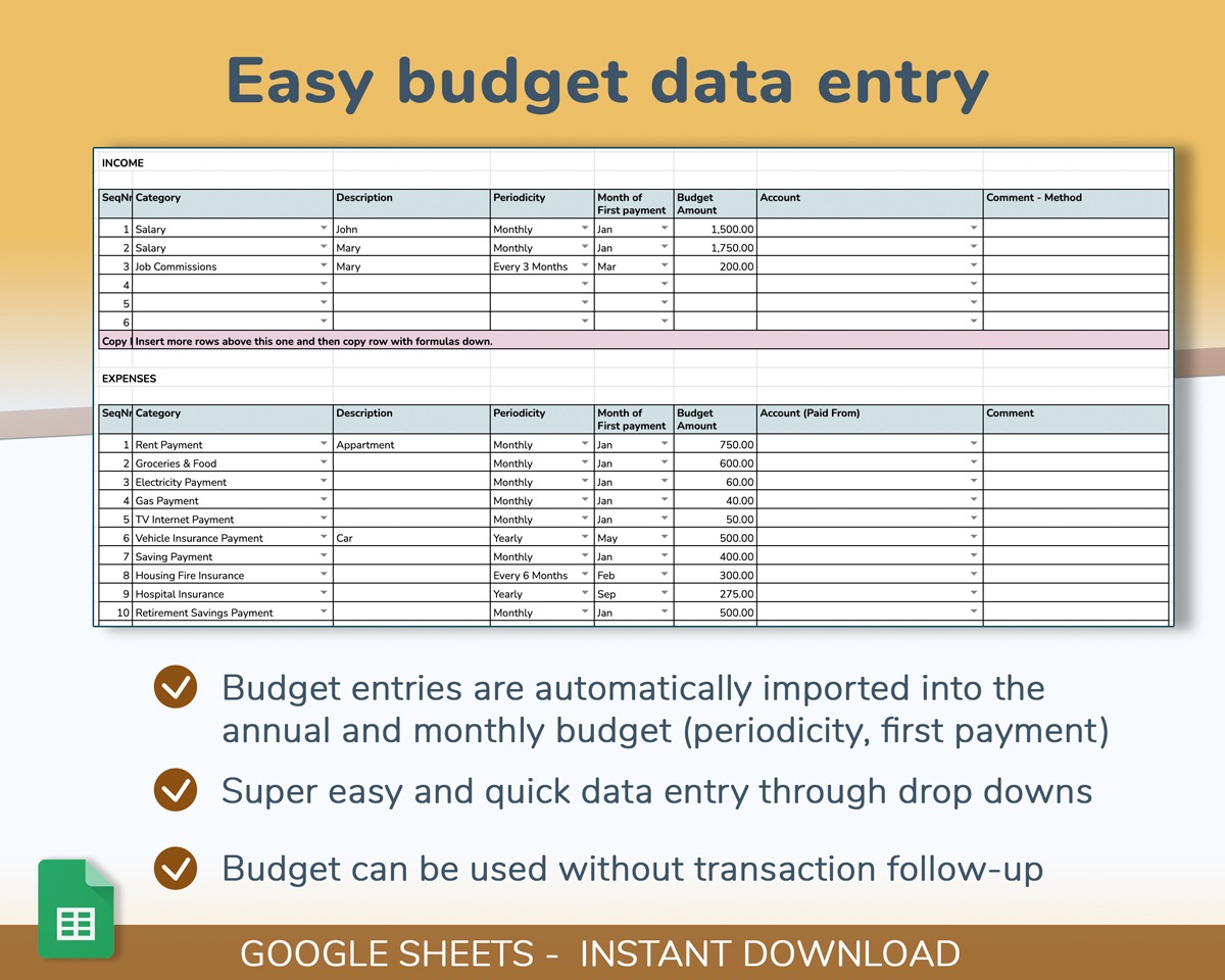 2023 Annual budget and money tracking spreadsheet - Google Sheets