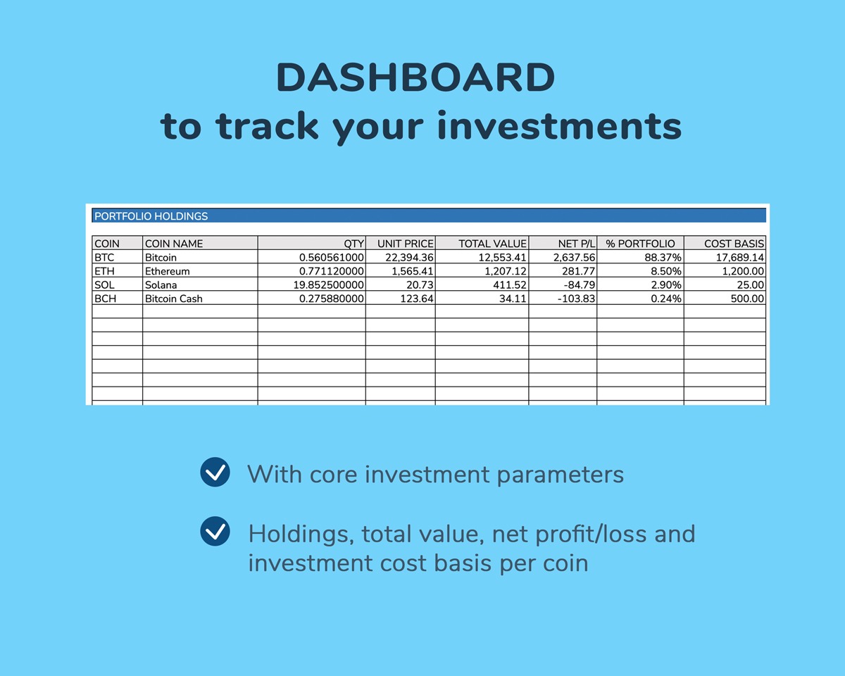 Cryptocurrency Portfolio Investment Journal (with Spreadsheet)