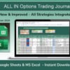 Best Options Trading Journal Spreadsheet for the highly profitable option trader looking to learn from his trade journal