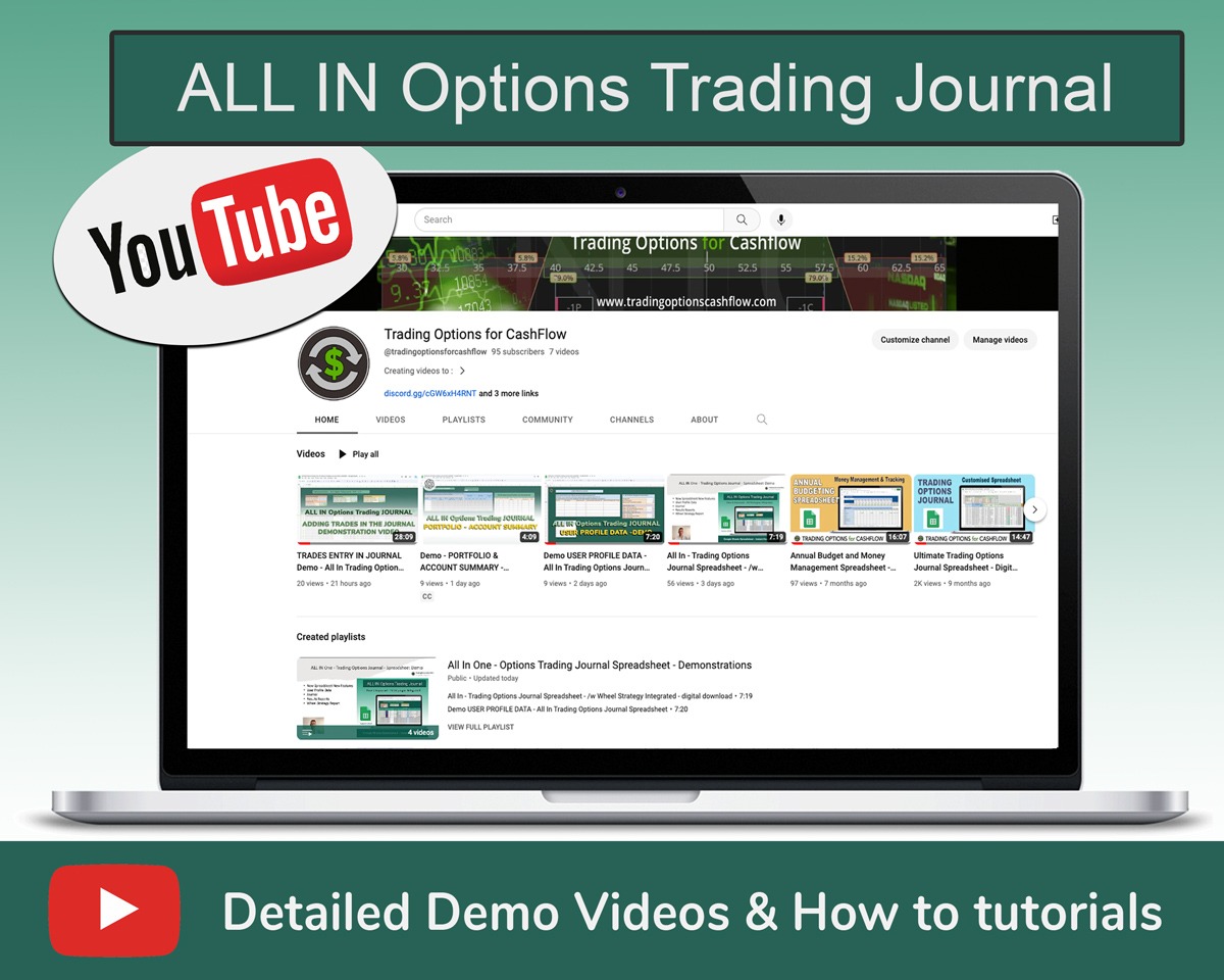 Best Options Trading Journal Spreadsheet for the highly profitable option trader looking to learn from his trade journal